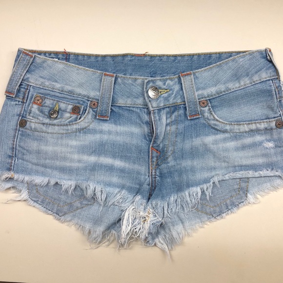 True Religion Joey Cut-Off Jean Shorts - Picture 2 of 5